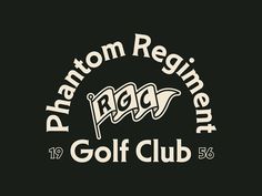 a black and white logo for a golf club with the words, pragn regment