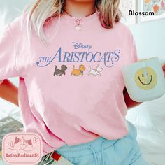 Shirt, The Aristocats Shirt, Marie Aristocats Shirt, Disneyworld Shirt, Marie Toulouse Berlioz, Disney Bestie Shirt Marie Aristocats Merch, Casual Pink Shirt For Disney Fan Events, Marie Disneybound, Aristocats Shirt, Disney Vacation Outfits, The Aristocats, Marie Aristocats, Girls Disney, Disney World Shirts