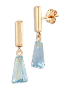 Bloomingdale's Blue Topaz Drop Earrings in 14K Yellow Gold - 100% Exclusive Ear Ring, Sparkly Jewelry, Exclusive Jewelry, Women Diamond, Diamond Drops, Bag Design, Diamond Drop Earrings, Emerald Diamond, Statement Jewelry