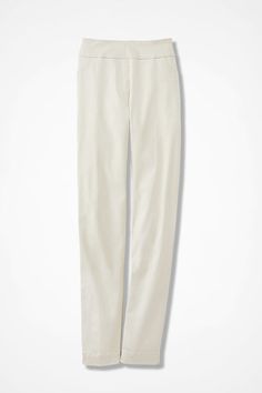 Sleek pull-on pants have a hidden, flexible tummy control panel to trim you comfortably. Slim lines fit close to the body while stretch fabric moves with you, resists wrinkles and retains its shape wear after wear. Faux front pockets and fly, back patch pockets. Imported Linen Ankle Pants, High Neck Tankini Top, High Neck Tankini, Knit Maxi Skirt, Travel Wear, Shape Wear, Plus Size Pants, Casual Stripes, Plus Size Womens Clothing