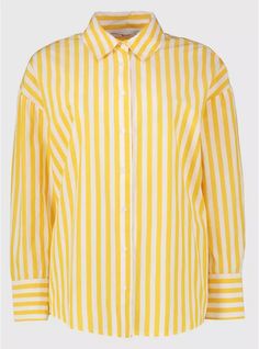 Buy Yellow Stripe Oversized Poplin Shirt 10 | Tops | Argos Size 10 Models, Girlfriend Jeans, White Trainers, Summer Shirts, Jeans Style, Oversized Fits