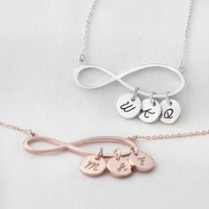 "Mother Infinity Necklace With Kids Names, Family Name Necklaces, Mother's Day Jewelry, Mother's Day Gift For Mom I T E M ∙ D E T A I L S * Material: Sterling silver * Finishing color: Silver, 18k Gold or Rose Gold. * Necklace chain: 18\" + extender * Word limits: up to 10 characters for best visibility H O W ∙ T O ∙ O R D E R * Select the Numbers of Names * Choose your finishing color. * Add the item into your cart & process to check out. P R O D U C T I O N ∙ T I M E * All of our items are Infinity Necklace For Birthday And Mother's Day, Personalized Infinity Jewelry For Mother's Day, Personalized Infinity Necklace For Mother's Day, Infinity Necklace For Valentine's Day Personalized Gift, Personalized Silver Infinity Necklace, Silver Infinity Necklace For Personalized Gift, Infinity Jewelry For Birthday, Elegant Infinity Necklaces For Birthday, Custom Name Infinity Jewelry For Mother's Day