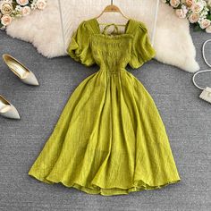 Cute A line short dress fasion girl dressFabric: blendedColor: red, green, apricot, blackSize(cm): free size(1inch=2.54cm)length 95cm bust 66-98cm waist 54-82cmPlease check the size carefully when you choose items. Square Neck Sundress In Solid Color, Beige A-line Solid Color Dress, Beige A-line Dress Solid Color, Chic Square Neck Dress, Beige A-line Dress, Chic Non-stretch Square Neck Dress, Solid Color Square Neck Midi Dress, Solid Color Midi Dress With Square Neck, Non-stretch Solid Color Summer Dress