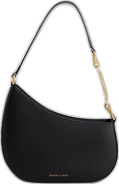 Sleek Structured Shoulder Bag, Elegant Evening Shoulder Bag With Single Strap, Sleek Evening Shoulder Bag, Sleek Structured Evening Shoulder Bag, Sleek Structured Shoulder Bag For Evening, Chic Black Baguette Bag For Party, Modern Structured Evening Shoulder Bag, Sleek Black Shoulder Bag For Party, Trendy Structured Evening Bag