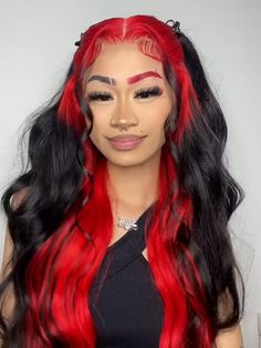 Hair Name: Lace Front Wigs Hair Style: Straight Human Hair Hair Length: 10-28 inches Wig Weight: 200-320g/Wig (Depending on Lengths and Density) Color: Red and Natural Black Density: 180% Density Lace Size: 13x4 Lace Front Wigs Cap Size: Medium, 22.5inch (Customize Size Service >) Quality: 100% Virgin Human Hair Wigs Shipment: DHL, FedEx, or UPS 10-15 Business Days Hairstyles For Lace Front Wigs, Red And Black Wig, Orange Hair Bright, Red Lace Front Wigs, Black And Red Hair, Lace Front Wigs Straight, Natural Black Hair, Ombre Blond, Red Wig