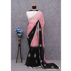 Pink & Black colored saree is made from georgette fabric which is highlighted with beautiful sequin embroidered work as shown. Comes along with unstitched sequins embroidered georgette blouse piece which you can customise as per your design/style. Occasion - You can wear this saree for party and functions. Note:- the actual product may differ slightly in color and design from the one illustrated in the images when compared with computer or mobile screen. Measurements: Saree : Georgette : 5.5 Mtr Georgette Blouse, Georgette Fabric, Georgette Sarees, Black Sequins, Blouse Piece, Surprise Gifts, Black Color, Black Pink, Saree