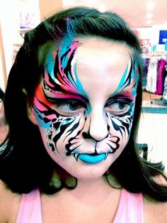 Becstar Artist/Anthony - tiger Side Eye Face, Face Paint Makeup