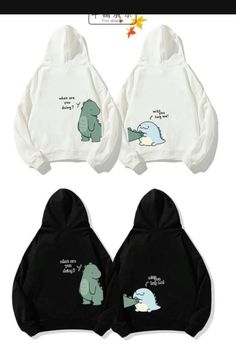 Couples T Shirts Ideas, Hoddies Outfits Girl, Autumn Dinosaur, Hoddies Outfits Woman, Custom Hoodies Ideas Design, Couple Hoodies Ideas Design, Hoodies Embroidery, Bff Sweatshirts, Hoddies Outfits