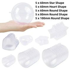 the 5mm round shape clear plastic shapes are shown in different sizes