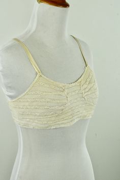 Here is a rarely found 1920s ivory lace brassiere with satin silk straps. 5 hooks and eyes complete closure. It is in excellent condition with light overall wear - no stains or holes. It is for a young lady, quite small in size, measuring at bottom / band 26 1/2 inches. The cup would be a AA. note: the brassiere was too small for the mannequin, so a ribbon was used to secure for photography. Cotton Bra, Bra Items, Cotton Bras, 1920s Dress, Blue Gown, Boring Clothes, Satin Silk, Ivory Lace, Vintage Cotton