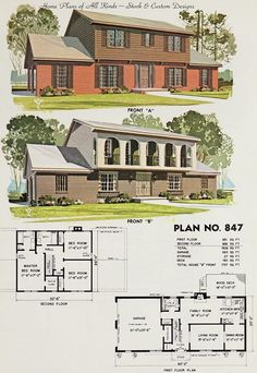 an old house with two story plans and three stories on the front, second floor