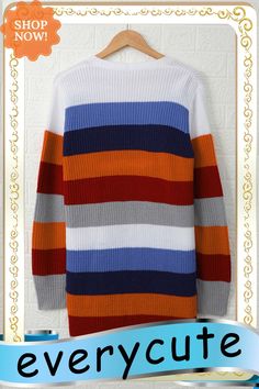 Multi-color Striped Pocketed Cardigan White Color Block Cardigan For Layering, Winter White Color Block Cardigan, Multicolor Long Sleeve Cardigan With Color Matching, White Color Block Cardigan For Fall, Fall White Color Block Cardigan, Winter Sweaters, Color Stripes, Sweaters & Cardigans, Cardigans