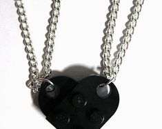 BFF Heart Necklace Set Made of LEGO® Bricks Friends | Etsy Themed Black Jewelry Gift, Themed Black Jewelry As Gift, Handmade Necklaces For Best Friend Gift On Valentine's Day, Customizable Heart-shaped Necklace For Best Friend Gift, Customizable Heart-shaped Necklace For Best Friend, Customizable Heart Necklace For Best Friend, Customizable Heart Necklace For Best Friend Gift, Handmade Necklace For Best Friend Gift On Valentine's Day, Themed Heart-shaped Jewelry Gift