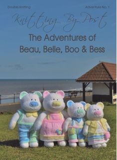 three stuffed bears are posed in front of the ocean with caption stating, the adventures of beau, belle, boo & boss