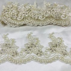 Be mesmerized by the intricate beaded & Corded lace trims featured in our Lace USA line. These luxurious handmade trims bring a touch of elegance and glamour to any look. No matter the occasion, the right trim can make any outfit shine. Choose from our selection of beaded couture lace trims and corded bridal lace trims to make your special day extra sparkly. Whether you prefer corded evening dress lace trim or beaded trim for quinceanera dresses, Lace USA has all your special event needs. For da Beaded Couture, Quinceanera Crown, Deco Beads, Corded Lace, Lace Trims, Lace Evening Dresses, Dresses Lace, Beaded Trim, Bridal Tiara