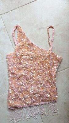 y2k Beaded Sequin Tank Top Paris Style One Shoulder Sz XS Fringed Beaded  | eBay Fits 2023, Paris Style, Sequin Tank Top, Sequin Tank, Sequin Tank Tops, Beaded Top, Sequin Top, Basic Tops, Paris Fashion