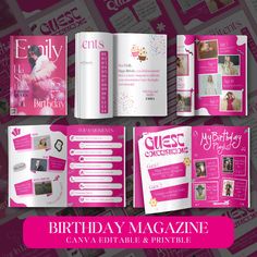 the birthday magazine is open and ready to be used as a brochure or book