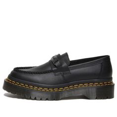 The Dr Martens Penton Bex Double Stitch Leather Loafers 'Black Poly Rip Stop Element' are the perfect combination of comfort and style. Crafted from soft full-grain leather, these stylish loafers feature the iconic brand logo rivets and are set on a sturdy Bex sole with a super thick edge. With a timeless DM DNA, these loafers are perfect for any occasion. The sleek silhouette and black colorway make them a timeless classic. Whether you're dressing up or down, these loafers will be sure to make a statement. (SNKR/Unisex) John Smith Shoes, Dr Martin Loafers, Doc Martin Loafers, Doc Loafers, Loafers Doc Martens, Doc Marten Loafers, Husband Outfits, Shoes For College, Doc Martens Loafers