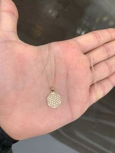 14k Solid Gold Mini Flower of Life Necklace / Seed of Life Pendant Necklace / Seed of Life Pendant / Tree of Life Charm Necklace / Gift For Her / Mothers Day gift / Handmade Jewelry / Necklaces For Women * Gold KT: 14K Solid Gold * Chain Lengths: 14", 15", 16'' 18", 20", 22", 24" * Diameter of the Pendant: 14mm Follow on Instagram - @bayargold.tr My Web Site - https://www.bayargold.com/ The Flower of Life is one of the basic sacred geometry shapes. The Flower of Life starts with the Seed of Life shape: 7 overlapping circles that build outward, forming a flower-like pattern that has been used since ancient times in many cultures around the world. Said to be the basic template for everything in existence; all geometric forms can be found within it, including sacred geometry shapes like the P Geometry Shapes, Seed Of Life, Gold Armband, Handmade Jewelry Necklace, Solid Gold Chains, Expensive Jewelry, Flower Of Life, Jewelry Companies, Gift Handmade