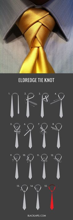 Eldredge Tie Knot Tali Leher Lelaki, Eldredge Knot, Simpul Dasi, Tie A Necktie, Types Of Ties, Neck Tie Knots, Kraf Diy, Tie Styles