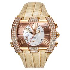 Nekta Watch: Magic Diamond Carats: 2.35 Carats Settings: Pave Diamonds Metal: Rose Gold Gold Leather Strap Modern Watches, American Diamond, Diamond Watch, 2 Carat, Gold Leather, Gold Gold, Modern Jewelry, Pave Diamonds, Wrist Watch