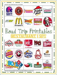 the road trip printables restaurant i spy are available for purchase in stores and online