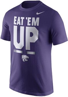 Show off your team pride in this K-State Wildcats Purple Local Verbiage Short Sleeve T Shirt! This K-State Wildcats Short Sleeve Tee features a screenprint local phrase and team logo with DNA Stripe. Make sure everyone knows you root for the Wildcats with this Purple K-State Wildcats T Shirt. Fear The Cats! Specific team local verbiage, Screen print graphic on front center chest, Sweat wicking material, Unisex, 100% Polyester Nike Tops For Football Season Fan Merchandise, Nike Tops In Football Team Colors For Football Season, Nike Tops For Football Season In Team Colors, Nike Tops With Graphic Print For Football Season, Nike Fan Apparel Tops For Football Season, Nike Tops With Letter Print For Football Season, Nike Tops With Letter Print For Team Events, Nike Tops For Football Season Sports Events, Nike Graphic Print Top For Game Day