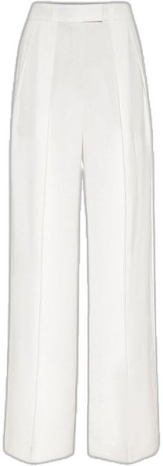 Elegant White Culottes, Elegant White Straight Culottes, White Straight Hem Bottoms For Office, Formal White Wide Leg Pants With Belt Loops, White Wide Leg Pants With Pressed Crease For Work, Classic White Wide Leg Pants With Welt Pockets, White High-waisted Culottes For Work, Elegant White Wide Leg Pants With Belt Loops, Chic White Wide Leg Pants With Welt Pockets