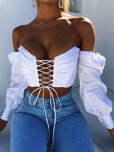 Drop Shoulder Strappy Cutout Tube Top Top - Blouses - INS | Online Fashion Free Shipping Clothing Casual Long Sleeve Ruched Crop Top, Trendy Long Sleeve Ruched Crop Top, Trendy Ruched Cropped Crop Top, Chic Ruched Crop Top For Fall, Trendy Ruched Crop Top, Ruched Stretch Crop Top For Fall, Stretch Ruched Crop Top For Fall, Trendy Long Sleeve Crop Top For Summer, Fall Stretch Ruched Crop Top