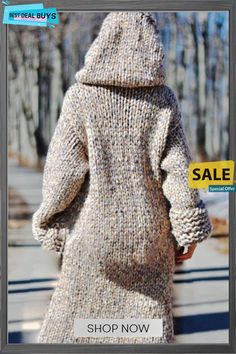 Chunky Knit Long Hooded Cardigan Pijamas Women, Crochet Hoodie, Chunky Wool, Modieuze Outfits, Cardigan Long, Knitted Coat, Mohair Sweater, Hooded Cardigan, Sweater Design