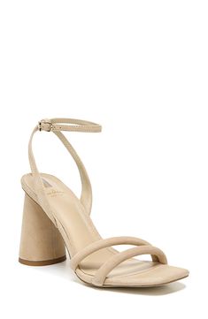 Delicate straps frame this alluring, sky-high sandal that's party-ready with a flirty buckle closure at the ankle. 4" heel (size 8.5) Open toe Adjustable ankle strap with buckle closure Leather or synthetic upper/leather lining/synthetic sole Imported Nordstrom Heels, Wide Width Sandals, High Sandals, Toe Loop Sandals, Ankle Tie Sandals, Espadrilles Platform, Strap Sandals Women, Bridesmaid Shoes, Clothing Inspiration