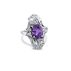 Vintage Estate 2.30 Carat Natural Amethyst Solitaire Filigree Ring. 925 Solid Sterling Silver. Stamped 925. Excellent Condition/Like New. Classic Amethyst Birthstone Ring, Polished Amethyst Ring For Anniversary, Classic Silver Amethyst Ring For Anniversary, Heirloom Style Amethyst Ring In Sterling Silver, Heirloom Style Oval Amethyst Ring In Sterling Silver, Heirloom Oval Amethyst Ring In Sterling Silver, Heirloom Style Oval Amethyst Sterling Silver Ring, Classic Sterling Silver Amethyst Ring For Anniversary, Classic Purple Sterling Silver Ring