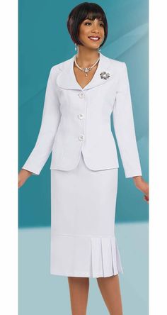 Usher Suits, Choir Dresses, Outfit For Church, Skirt Suits, Church Suits, White Suit, Suit For Women, Church Dresses, White Skirt