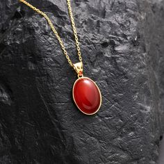 14k Gold Carnelian Crystal Necklace Red Real Gemstone Soulmate Pendant Dainty Gold Witchy Jewelry Non Tarnish Handmade Gift for Her - Etsy Red Carnelian Spiritual Jewelry, Red Carnelian Jewelry With Cabochon, Oval Red Carnelian Jewelry, Luxury Red Carnelian Jewelry With Cabochon, Formal Red Carnelian Jewelry, Red Jewelry With Gemstone Carnelian, Red Jewelry With Carnelian Gemstones, Red Agate Gemstone Necklace, Red Carnelian Gemstone Jewelry