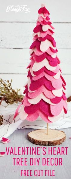 a valentine's heart tree diy decoration with free cut file