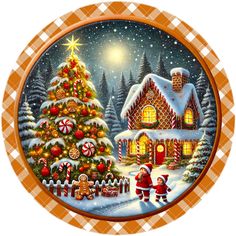 a plate with a christmas scene on it