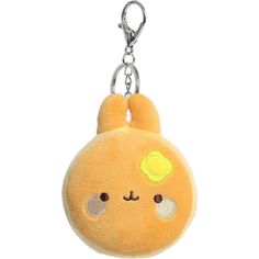 a yellow stuffed animal keychain hanging from a chain