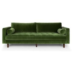 Article Green Velvet Couch, Green Couch Velvet, Green Suede Couch, 70s Green Couch, Green Velvet Sofas Living Room, Vintage Velvet Couch, Red And Green Interior, Velvet Green Couch, 70s Sofa