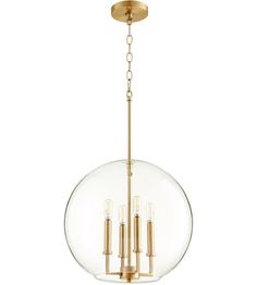 an orb chandelier with five candles hanging from the ceiling