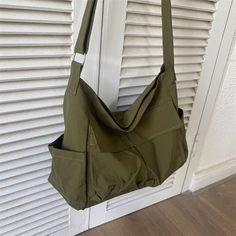 44201267691736 Student Style, Pregnancy Shoes, Long Sleeve Knit Dress, Student Fashion, Nylon Bag, Green Bag, Black Handbags, Bags Handbags, Crossbody Bag