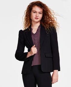 in stock Women's Blazers, Open Front Blazer, Best Black, Long Sleeve Blazers, Womens Blazers, Crochet Trim, Business Attire, Blazers For Women, Crochet Lace