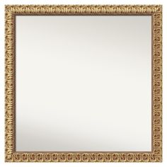 100% real wood mirror that is assembled by hand in the USA.. This mirror features premium glass for a clear, undistorted image and has a non-beveled surface to maximize the viewing area.. Ready to hang vertically or horizontally - hanging hardware included.. The overall size of this bathroom mirror measures 29.5 x 29.5 inches, including the frame and its reflective area measures 26 x 26 inches.. The frame is 3.75-inch wide and stands 1-inch off the wall.. This mirror is finished with a solid surface backing to ensure stability and prevent moisture and dust buildup.. Amanti Art Florentine Gold Frame 29.5-in W x 29.5-in H Square Gold Framed Vanity Mirror | A17007222582 Wood Bathroom Mirror, Framed Vanity Mirror, Wood Mirror Bathroom, Traditional Bathroom Mirrors, Wood Wall Bathroom, Wood Wall Mirror, Mirror Wall Bathroom, Wood Bathroom, Wood Mirror