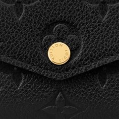 LOUIS VUITTON® - Sarah Wallet - Black Luxury Black Wallet With Coin Pocket, Luxury Black Wallets With Coin Pocket, Louis Vuitton Sarah Wallet, Luxury Wallet, Louis Vuitton Official, Monogrammed Leather, Press Studs, Small Leather Goods, Long Wallet