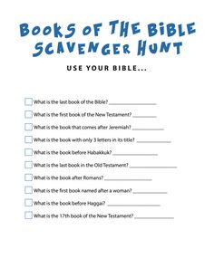 FREE Books of the Bible Scavenger Hunt - Children's Ministry Deals Bible Lessons For Kids Children Ministry Free Printable, Learning The Books Of The Bible For Kids, Bible Scavenger Hunt For Youth, Bible Scavenger Hunt For Kids, Sunday School Games For Kids, Bible Scavenger Hunt, Biblical Lifestyle, Bible Games For Kids, Bible Study Activities