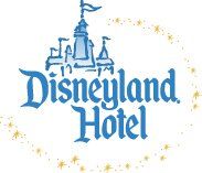 the disneyland hotel logo on a white background