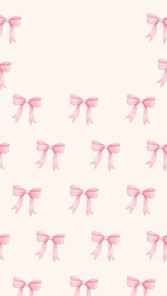 many pink bows on a white background