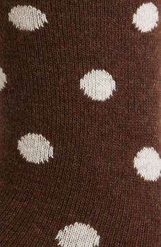 Bold polka dots enliven classic crew socks knit with a hint of cashmere for extra softness. Polyester/spandex/cashmere Machine wash, tumble dry Imported Knitting Socks, Crew Socks, Polyester Spandex, Polka Dot, Rust, Polka Dots, Cashmere, Dots, Nordstrom