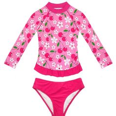 Girls 2 Piece Rashguard Swimsuit Set Upf 50+ Long Sleeve Size 6/8. Top Has Adorable Ruffle Accent At Bottom. Nwt Playful Fitted Tankini With Uv Protection, Playful Fitted Swimwear With Uv Protection, Fitted Summer Playwear Tankini, Playful Spring Tankini With Uv Protection, Playful Long Sleeve Swimwear With Uv Protection, Fitted Pink Swimwear With Uv Protection, Fitted Tankini For Playwear And Beachwear, Playful Tankini With Uv Protection For Swimming, Playful Uv Protection Tankini For Swimming