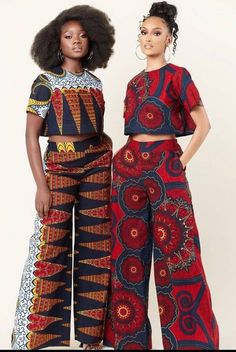 Ankara Two Piece Set African Print Pants Ankara Crop Top and - Etsy Bohemian Wide Leg Palazzo Set, Summer Printed Wide Leg Sets, Summer Cropped Pant Set, Cropped Two-piece Pant Set, Printed Sets With Straight Pants, Matching Set With Straight Pants, Red Wide Leg Summer Sets, Red Wide Leg Sets For Summer, Tops For Palazzo Pants