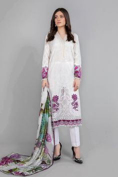 Suit A MPS-1003-A Maria B Mprint 2021 Casual White Cotton Lawn Suit, Fitted Patterned Lawn Suit With Long Sleeves, Casual Lawn Suit With Printed Motifs And Long Sleeves, Patterned Fitted Lawn Suit With Long Sleeves, Casual Long Sleeve Lawn Suit With Printed Motifs, Fitted Long Sleeve Patterned Lawn Suit, Fitted Floral Print Lawn Suit With Long Sleeves, Patterned Fitted Long Sleeve Lawn Suit, Fitted Casual Lawn Suit For Spring